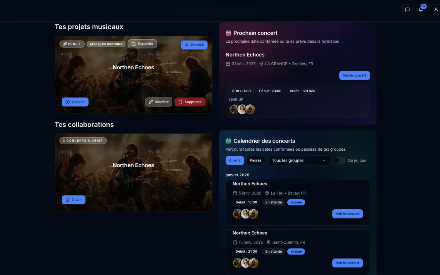 Une vue claire sur ton agenda